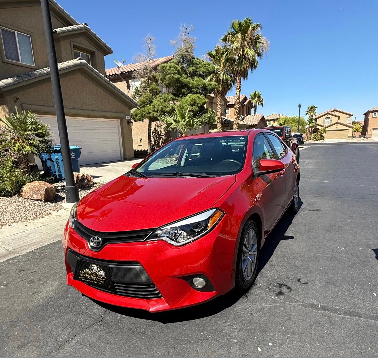 Red car detailing work